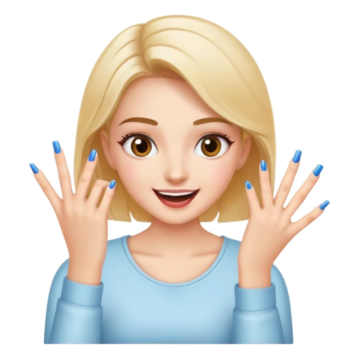girl excited to get her nails done sticker