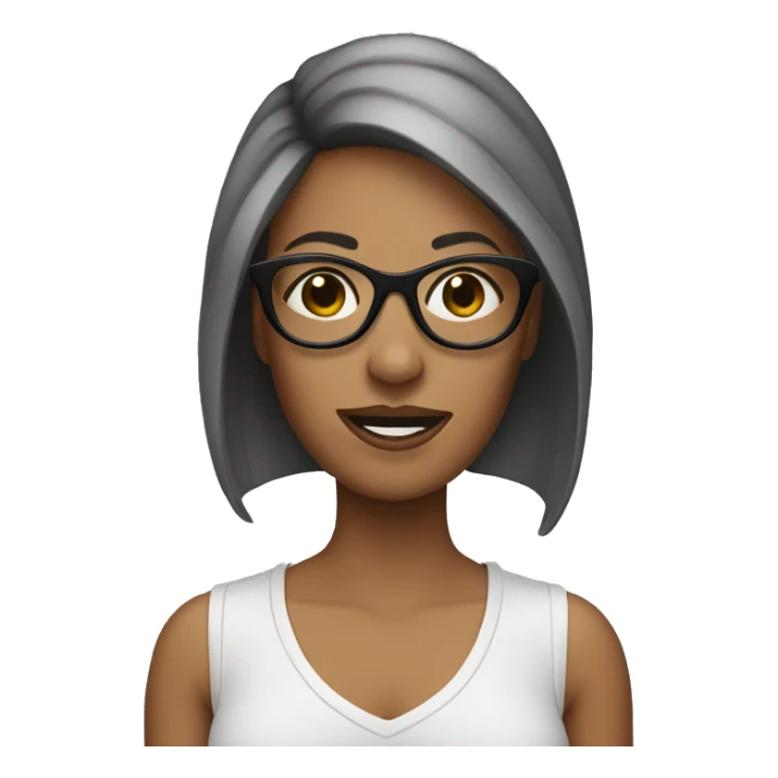 Women with sidecut and Black Glases sticker