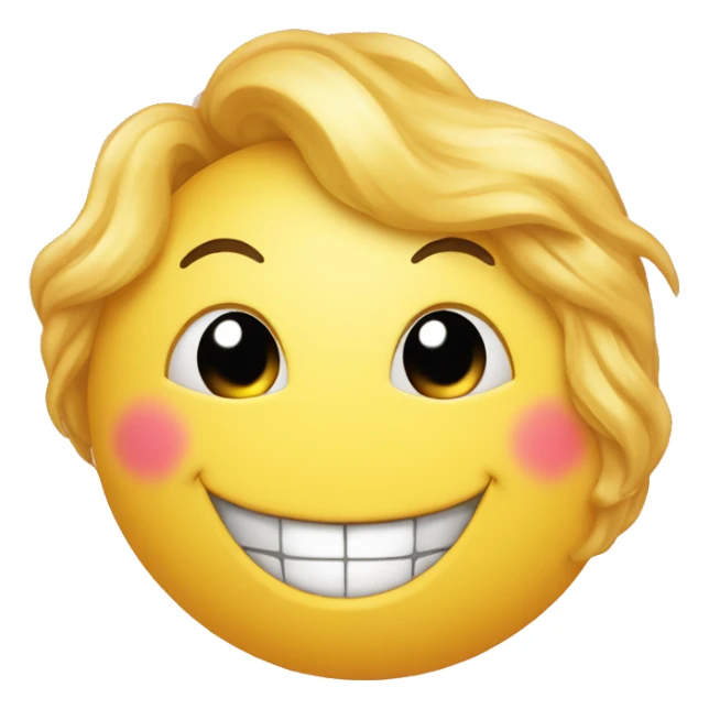 Smiley souriant bisou avec un cœur sticker