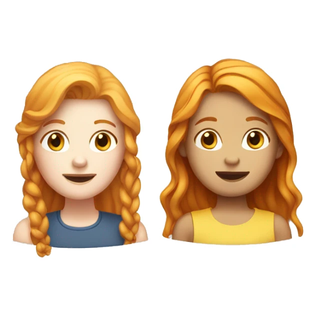 Ginger girl and blonde girl couple  sticker