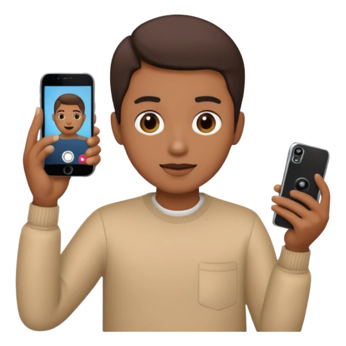 person holding a phone and recording a video sticker