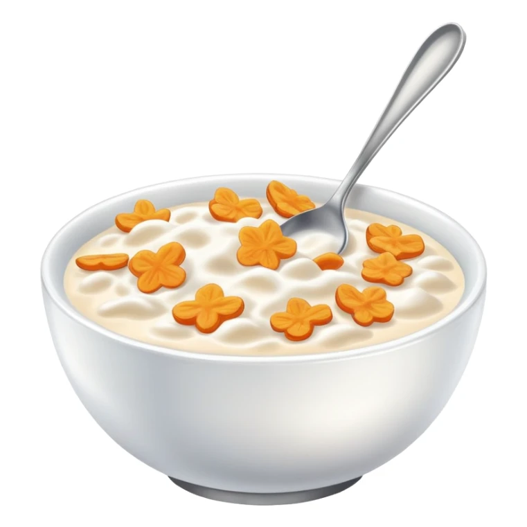 bowl of cereal with milk and spoon sticker