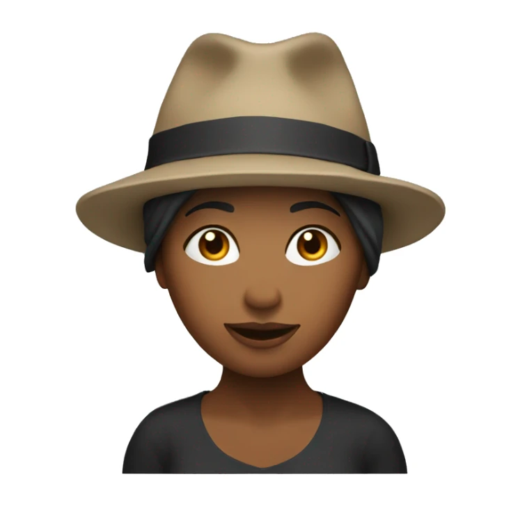 woman with both hands above her head, formed into a hat sticker