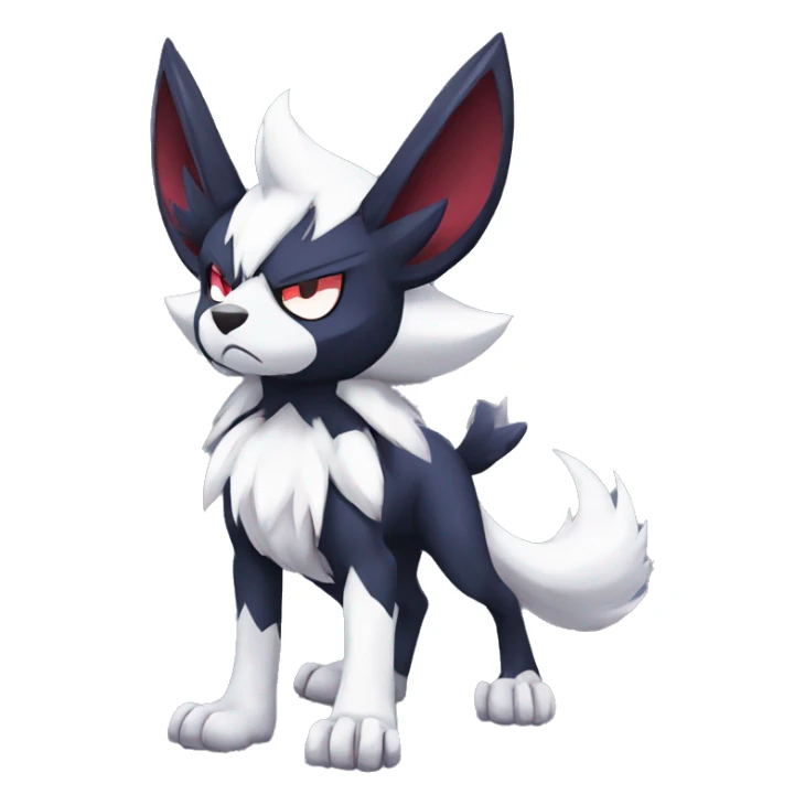 Edgy Cool Anthro Absol-Lycanroc Midnight Form-Pokémon Full Body sticker