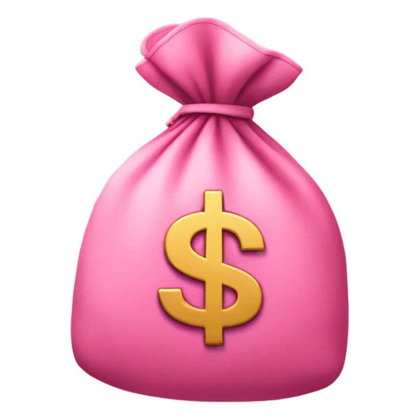 pink money bag with $ sign sticker