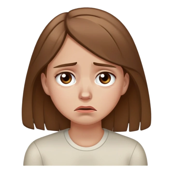 Brown haired tan white girl sad and disappointed crying sticker