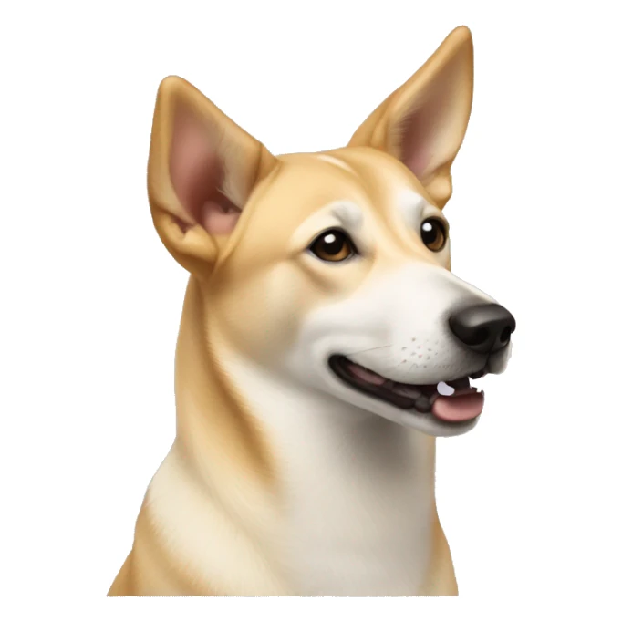 beige canaan dog with floppy ears sticker