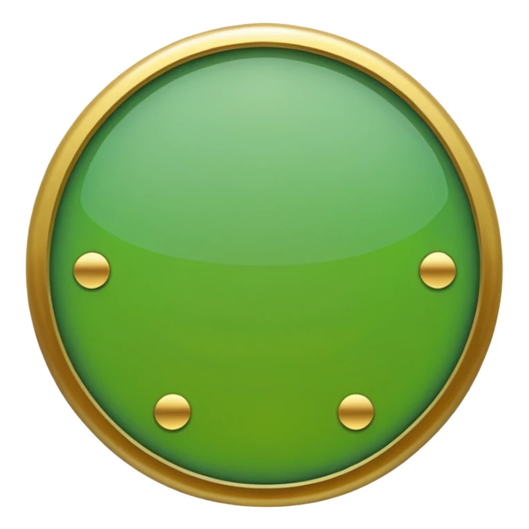 A totally green circle with a good at the middle sticker