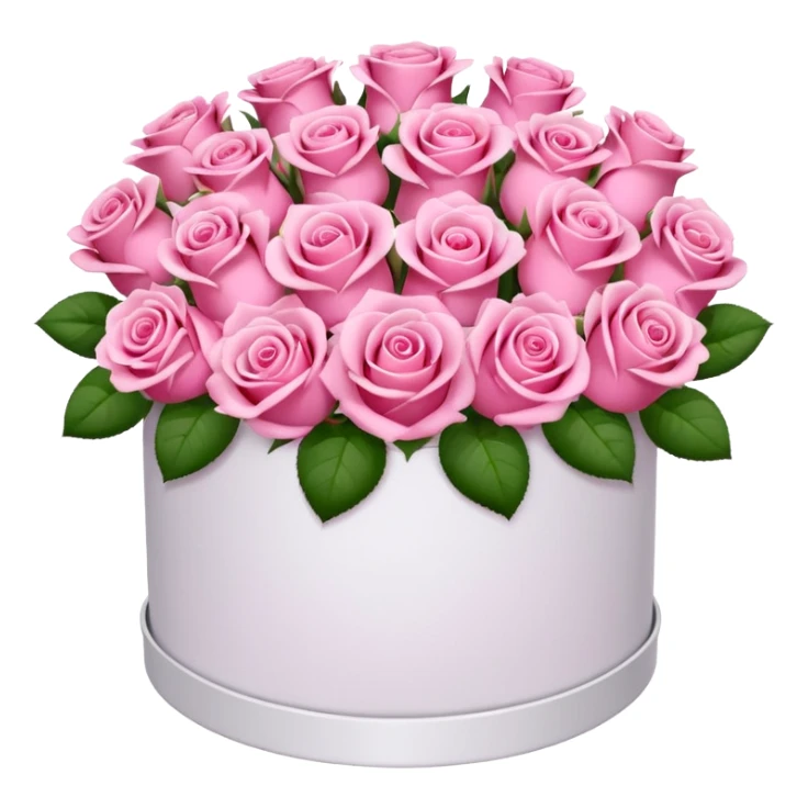 bouquet of pink 15 roses in a white box sticker
