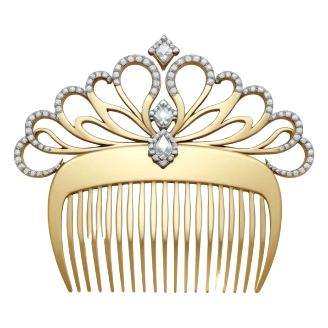 white hair comb with diamonds sticker
