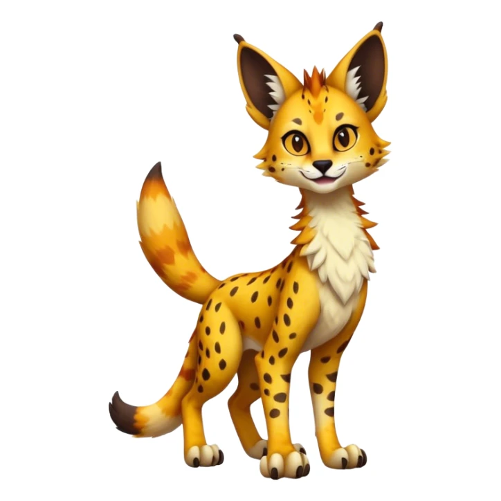 Epic Cute Dark Warm Sergal-Serval-Vernid full body sticker