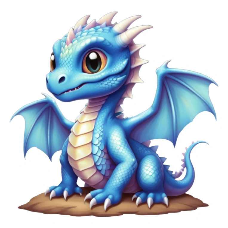 Airbrush painted image of a dragon hatchling under a deep galactic sky with pearlescent scales and wings spread against the stars sticker