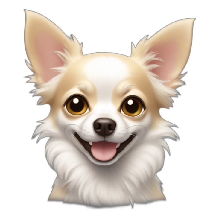 Chihuahua white furry smile sticker