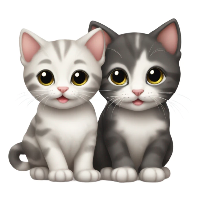 Mommy and baby kittens cute sticker