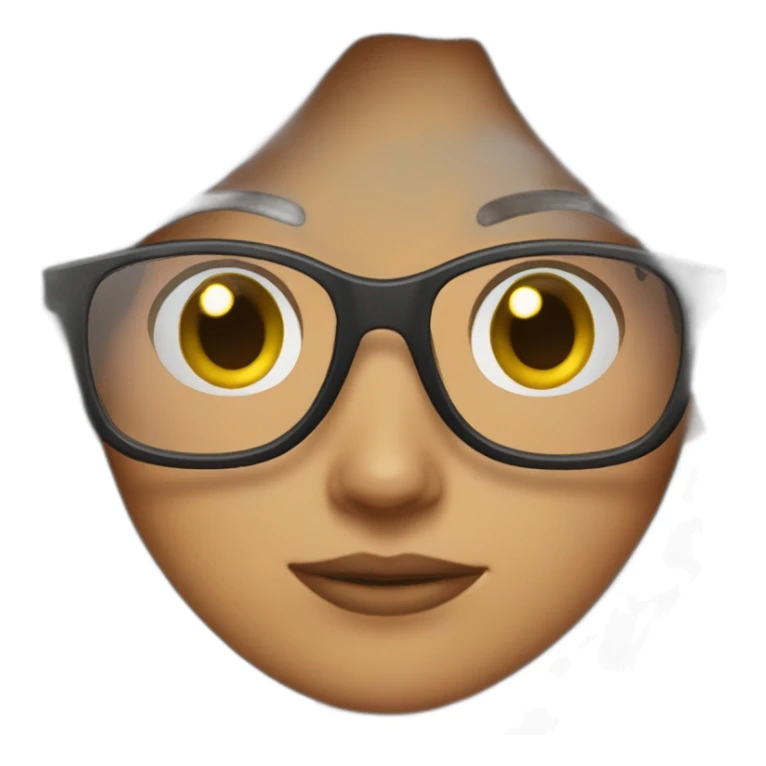 Brunette with glasses laugthing a lot sticker