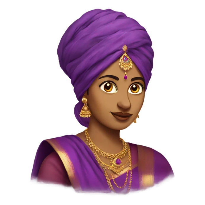 indian woman with pallu on head in purple s sticker
