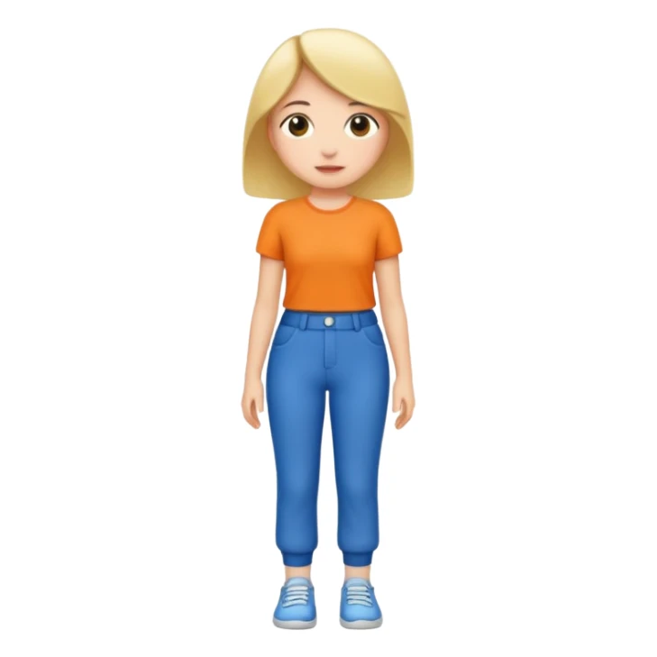 A short girl with full pants sticker