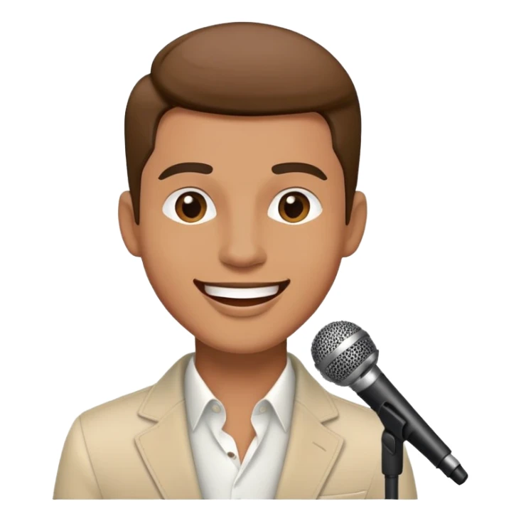 Happy Male Music Singer dressed with style sticker