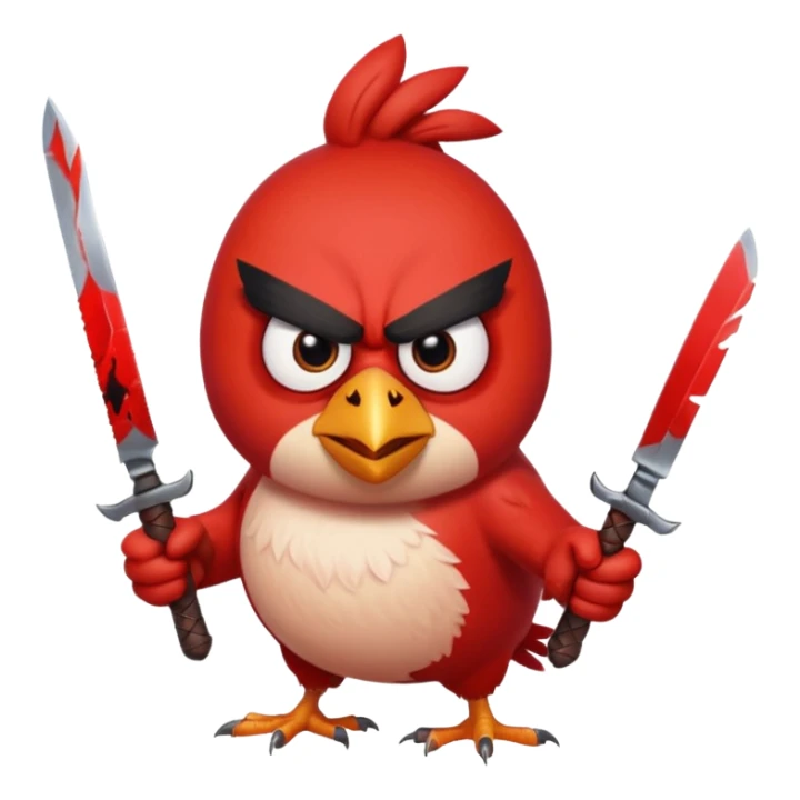 the killer angry bird red with knifes sticker