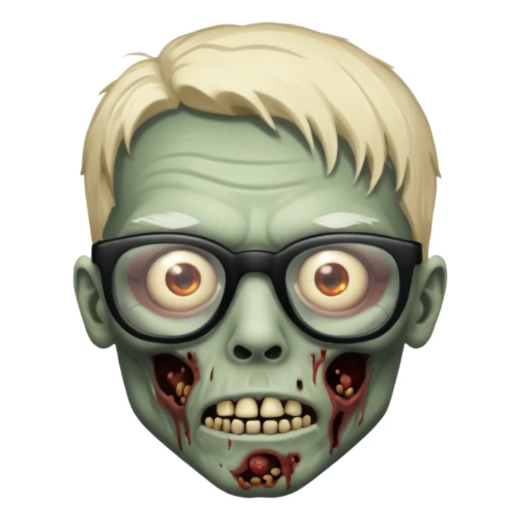 zombie with black glasses sticker