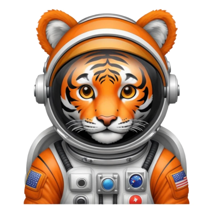 Tiger astronaut with spacesuit and helmet sticker