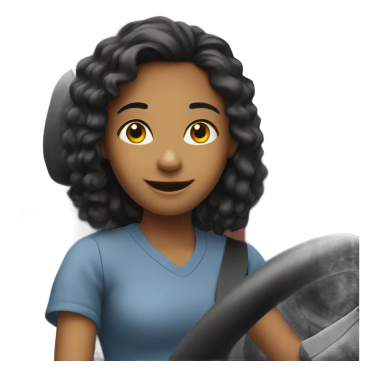 smiling girl in car sticker