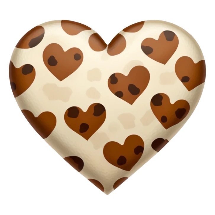 Cow print brown  heart sticker