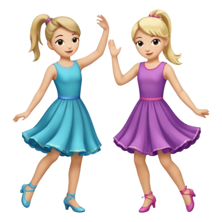 two girls dancing one is blond and one is brunette sticker