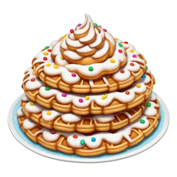 Funnel cake with powder sugar and sprinkles  sticker