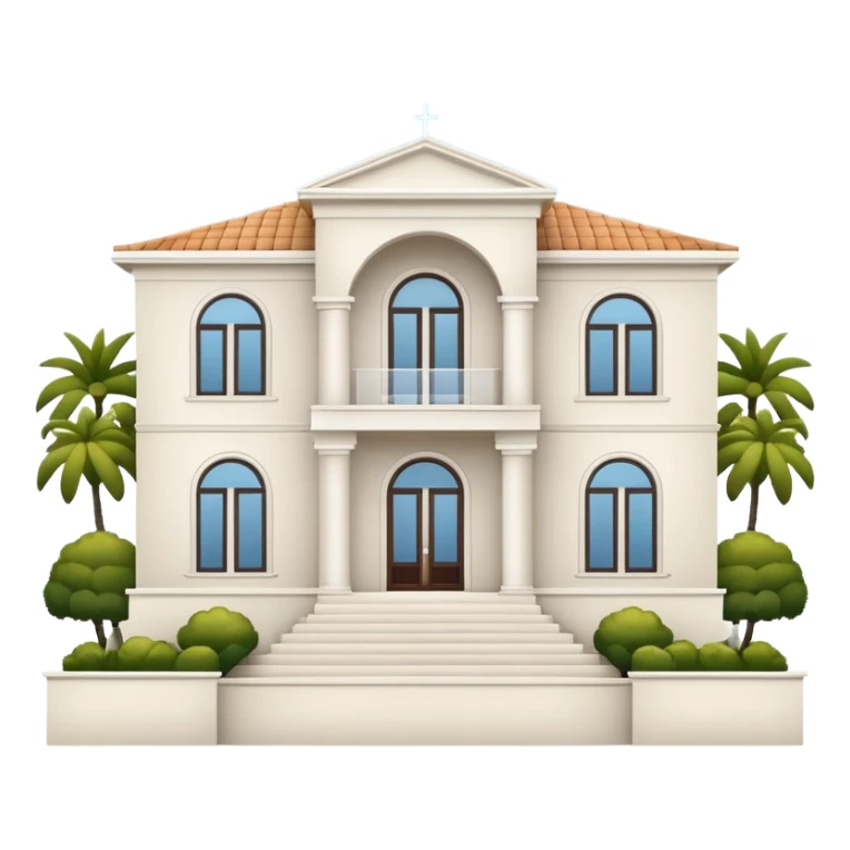 white 3 floor modern luxurious villa sticker