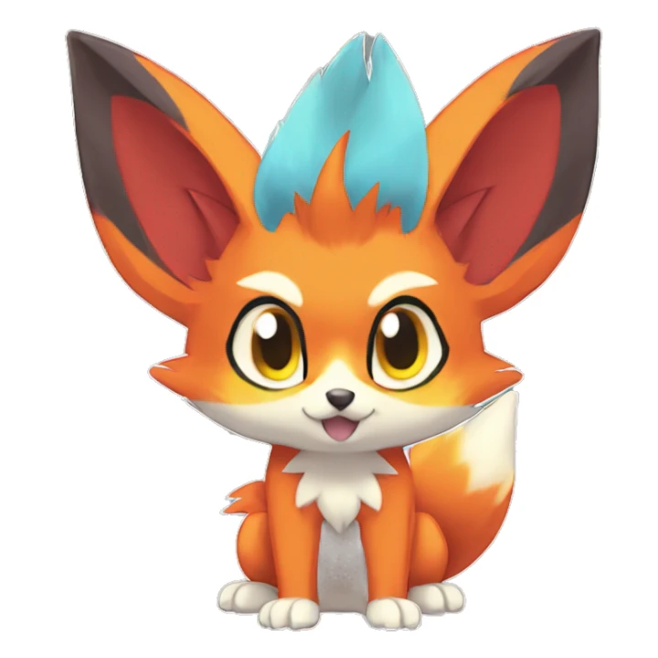  Fennekin-Quilava—Litten-Fakemon Full body sticker
