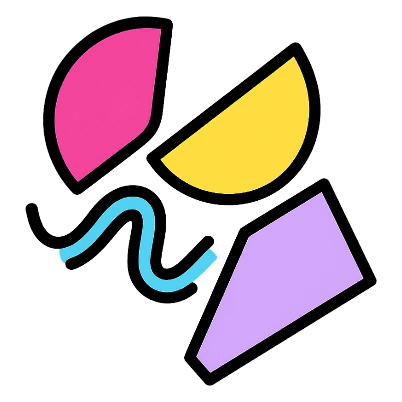 modern, minimalist logo for Unhinge co-founder matching app, dynamic, unrestrained geometric shapes, slightly chaotic but clean, bold, tech-inspired, playful vibe, color palette mixes neon startup energy with pastel chaos, no cliché symbols, designed for app icon and favicon sticker