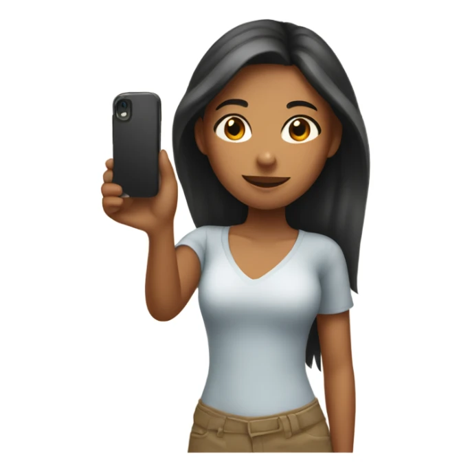 Girl with tan skin taking a selfie full body sticker
