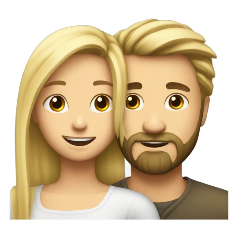 A blonde girl hugs a bearded man sticker