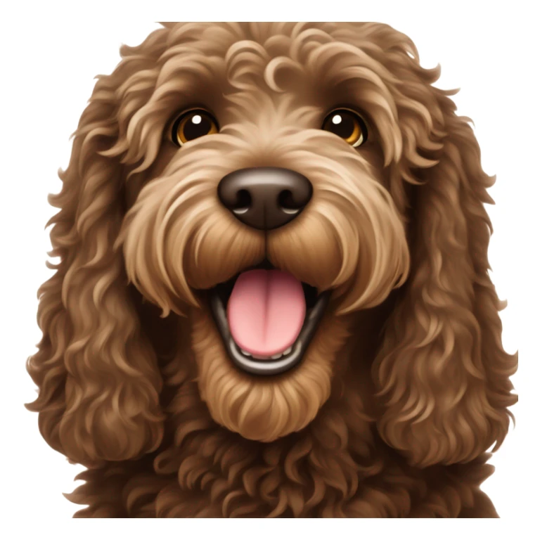 Australian labradoodle dark brown barking at the mailman sticker
