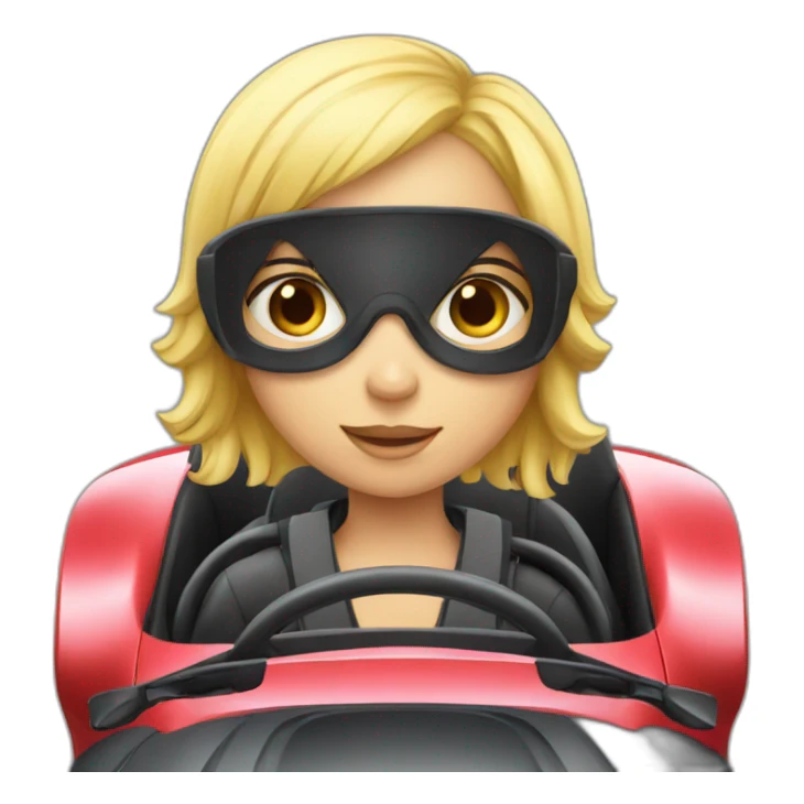 A girl in sport car sticker