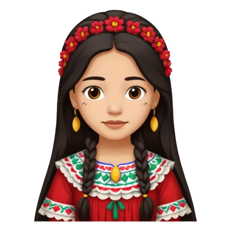 Mexican girl with very sad smile sticker