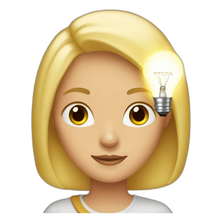 blonde woman with a lightbulb above her head sticker