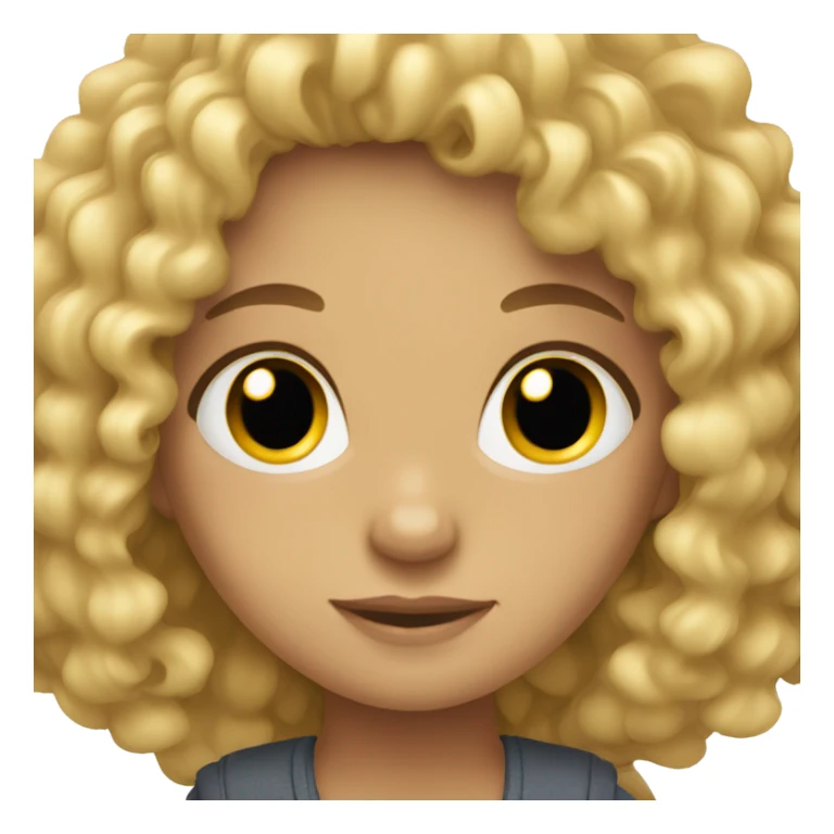 Blonde girl with really curly hair sticker