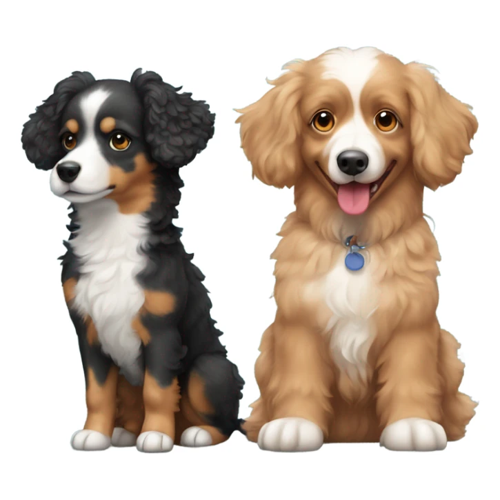apricot toy poodle and an australian shepard sticker