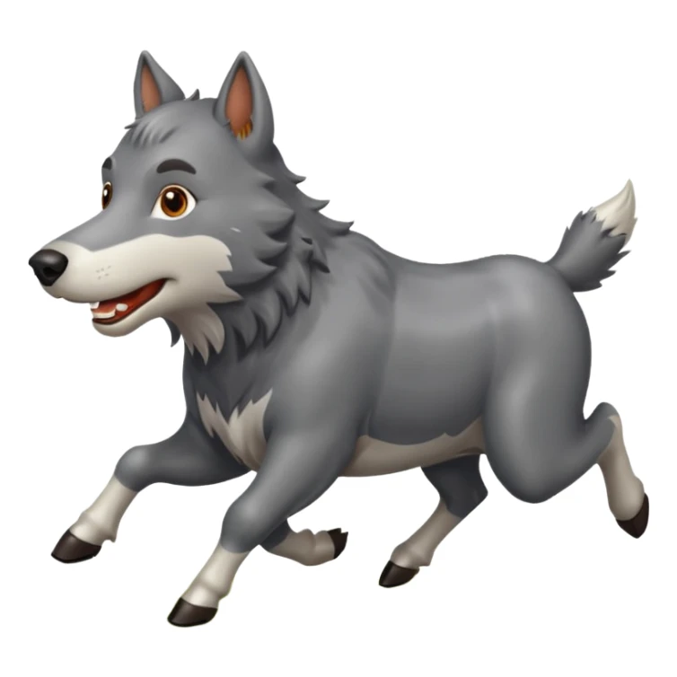 A wolf hunting a cow sticker