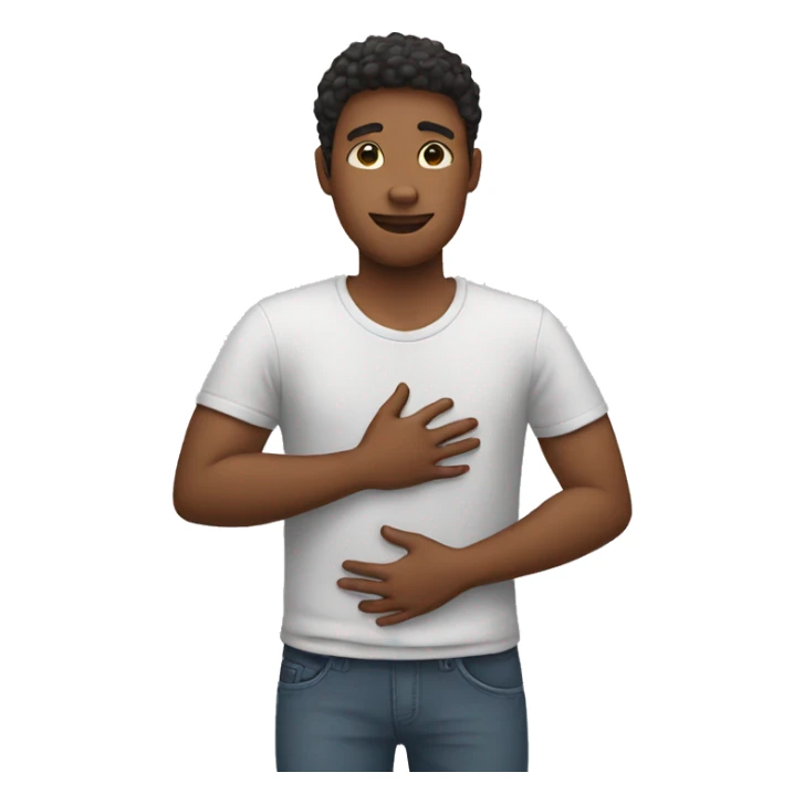 Person having one hand on his heart  sticker