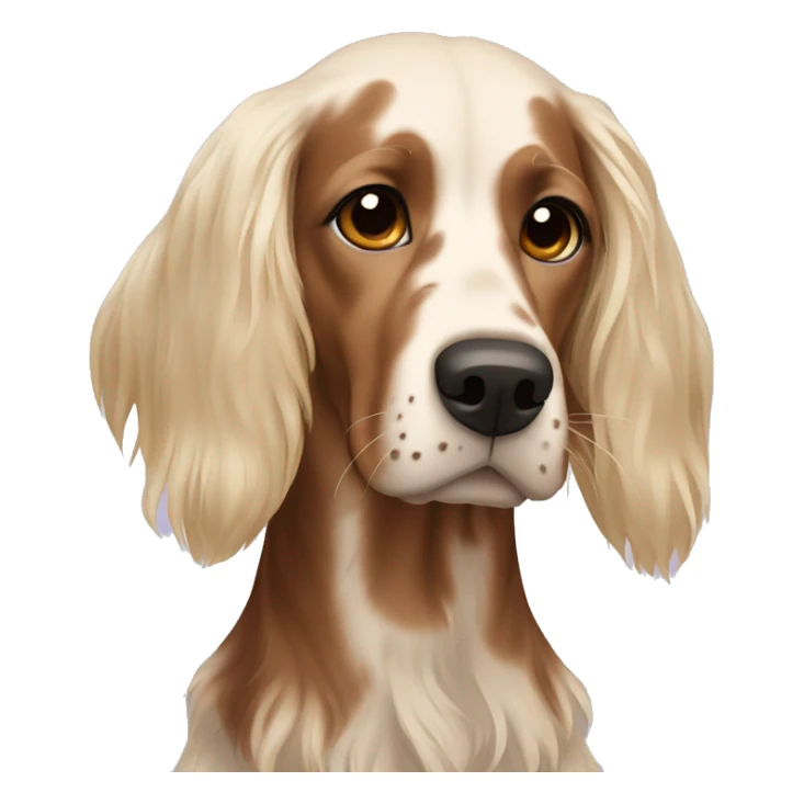 Blonde girl with Brown english setter sticker
