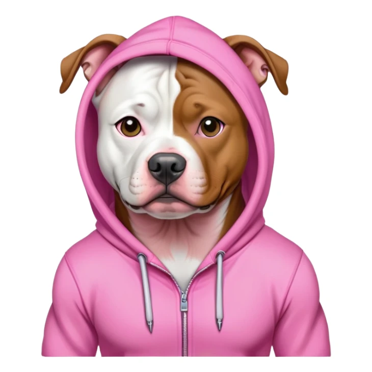 Pit bull wearing a pink hoodie  sticker
