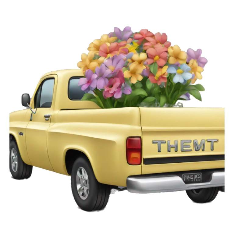Chevy truck with flowers in the back sticker