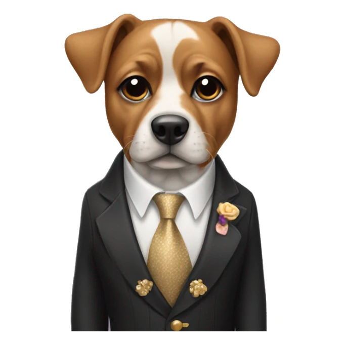 a dog wearing a fancy suit  sticker