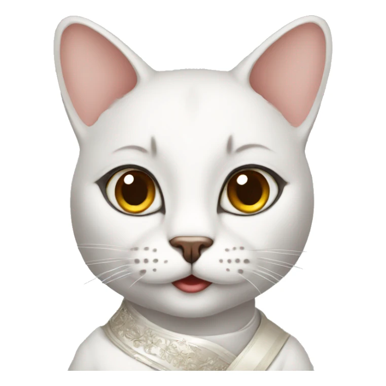 a politician cat in white saree sticker