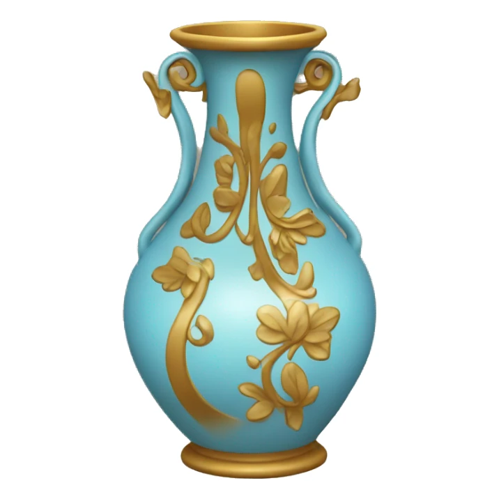 Ornate vase with water pouring out sticker