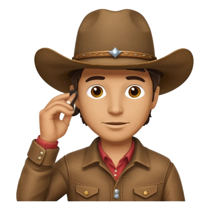 Cowboy tipping his hat. TIPPING HIS HAT sticker