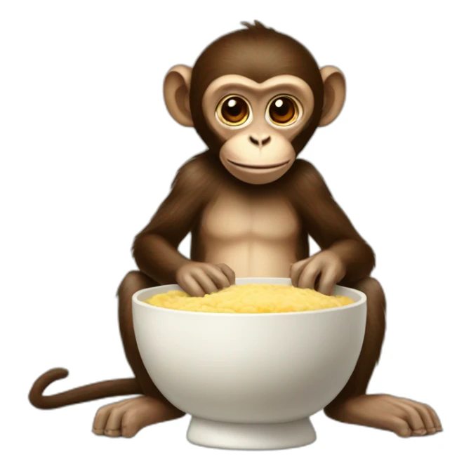 monkey with a bowl of fufu sticker